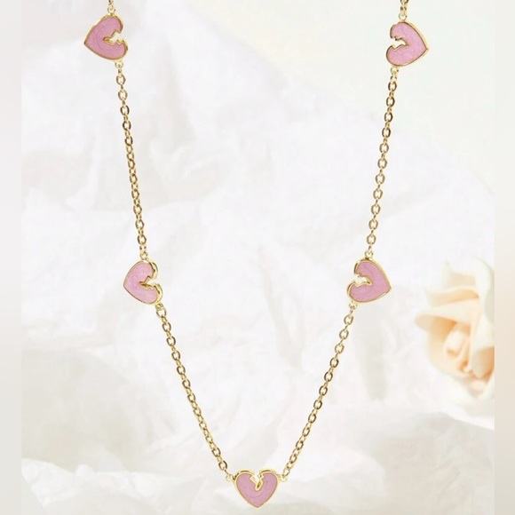 “Heartbroken” Heartsick Heartsore Broken Pink Heart Anti-Valentine’s Necklace - Picture 2 of 6
